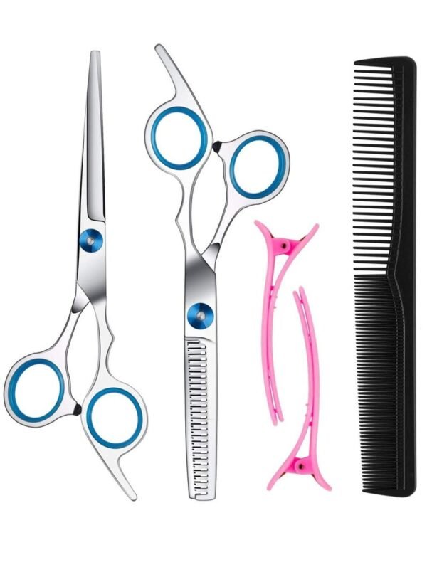 ORiTi ORiTi Professional Barber Hair Cutting Scissors Thinning Shears Kit 6.7 Inch Stainless Steel Hairdressing Texturizing Salon Razor Edge Trimming Haircut with Comb for Home Use/Men/Women/Adults/Kids/Pet