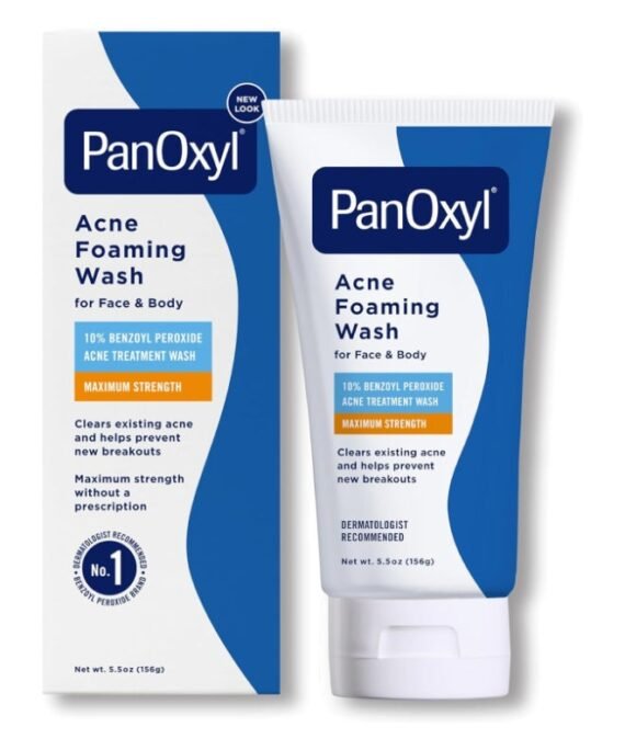 PanOxyl Acne Foaming Wash, Peroxide 10% Maximum Strength 5.5 Oz Packaging May Vary 5.5ounce