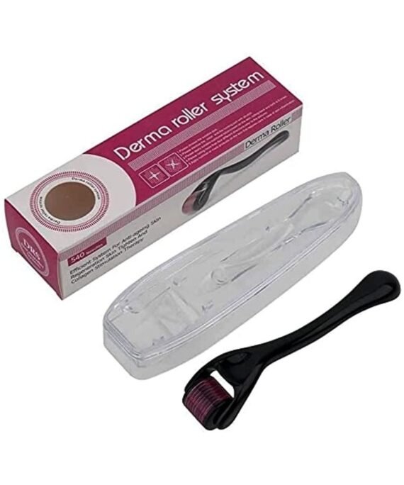Derma Roller 0.5mm Derma Roller 540 Needles Hair Growth Roller,Titanium Micro Wrinkle Anti Aging Acne Scar Stretch Mark Treatment Micro Needling Face Care Massage Tool with Transparent Box