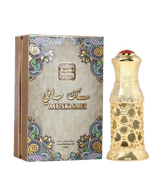 Naseem Musk Safi 6ml Attar Perfume Oil for Men & Women | Rich Musk, Amber, & Sandalwood Blend Eau De Parfum | Long-Lasting, Hypoallergenic Fragrance | Premium Alcohol-Free, Skin-Friendly Scent
