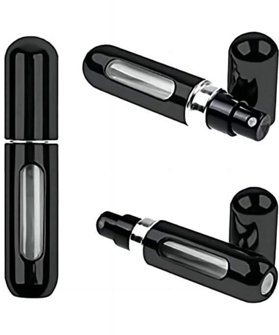 ORiTi ORiTi Refillable Perfume Atomizer Bottle for Travel Spray Scent Pump Case- 1 Piece- Black