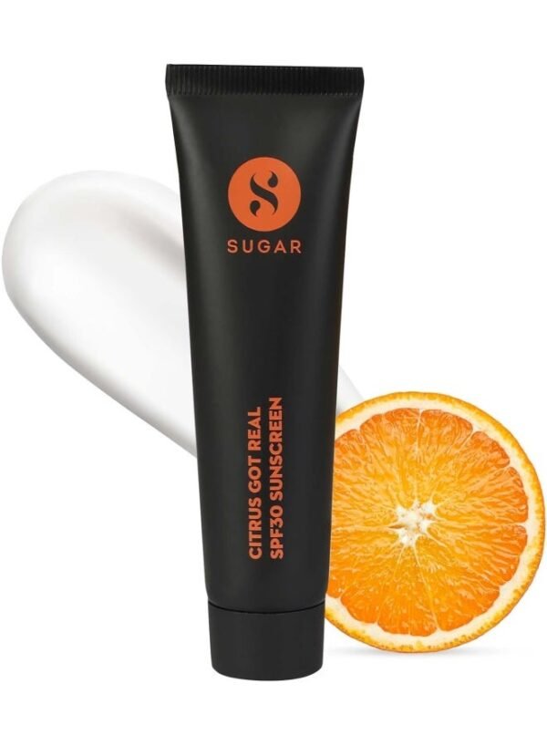 SUGAR Cosmetics Citrus Got Real Sunscreen For All Skin Types Spf30 | No White Cast | UVA/B & Blue Light Protection | Enriched With Vitamin C - 30G