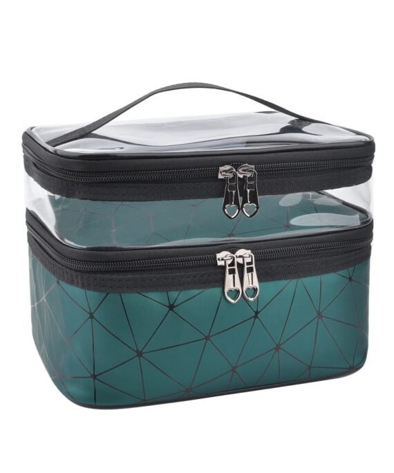 ORiTi Cosmetic bag Double Layer Travel Makeup Bags For Women, Waterproof Portable Cosmetic Cases Make up Organizer for Makeup, Cosmetics Tools
