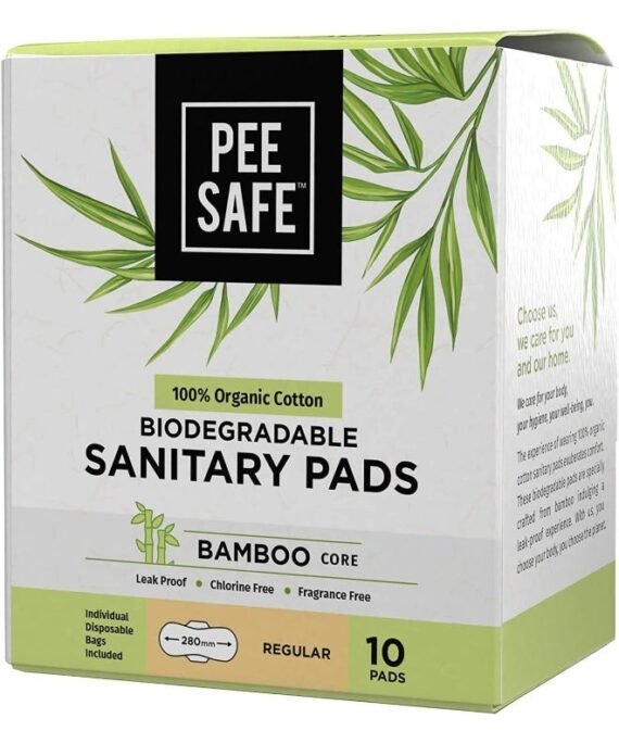PEE SAFE Pack Of 10 Biodegradable Sanitary Pads Regular