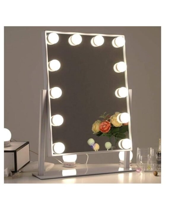 Cool Baby Makeup Mirror with 12 Dimmable LED Lights 3 Color Modes 360° Rotation and Touch Control Makeup Mirror