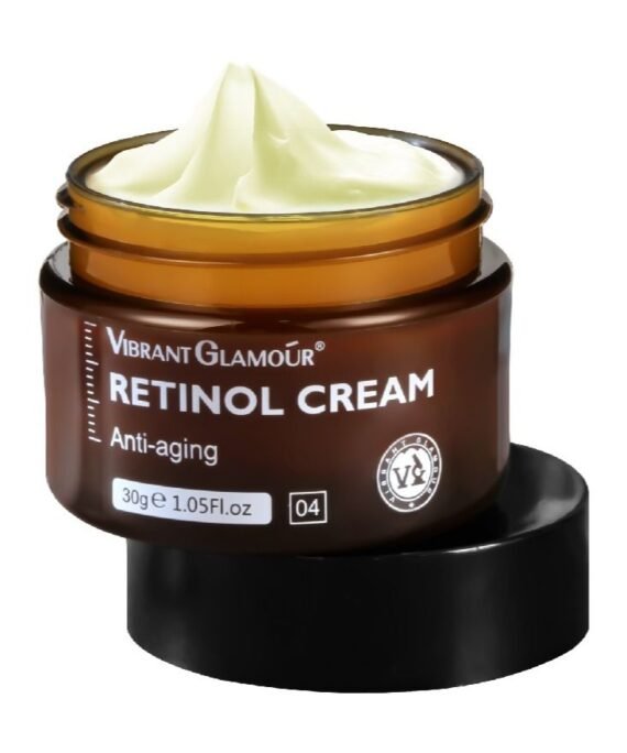 Vibrant Glamour Retinol Skin Moisturizing Whitening Cream Anti-Wrinkle Anti-Aging Brightening and Lightening Pores Repair Lighten Sensitive Area Dark Spots Hyaluronic Acid Active Retinol Added 30g