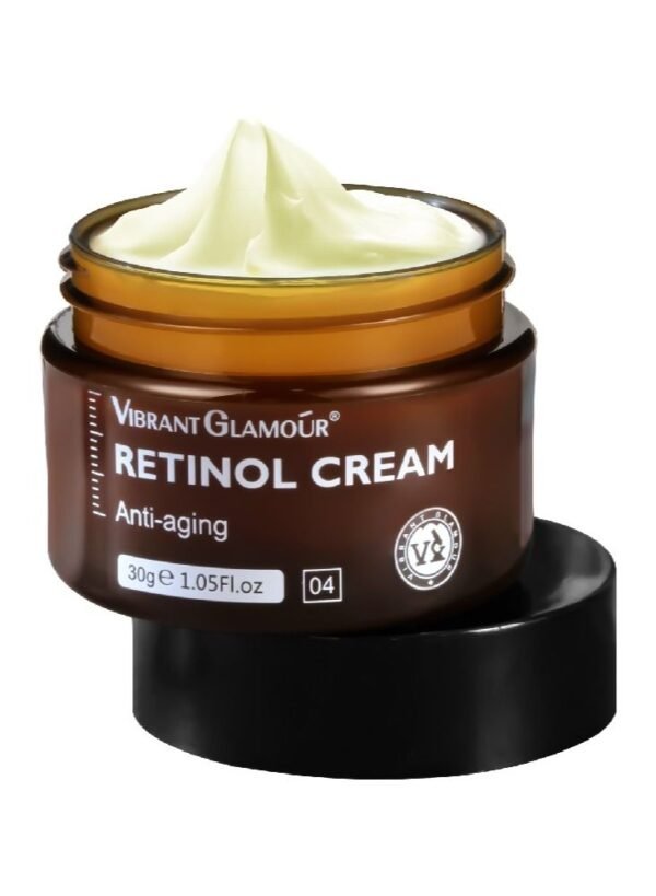 Vibrant Glamour Retinol Skin Moisturizing Whitening Cream Anti-Wrinkle Anti-Aging Brightening and Lightening Pores Repair Lighten Sensitive Area Dark Spots Hyaluronic Acid Active Retinol Added 30g