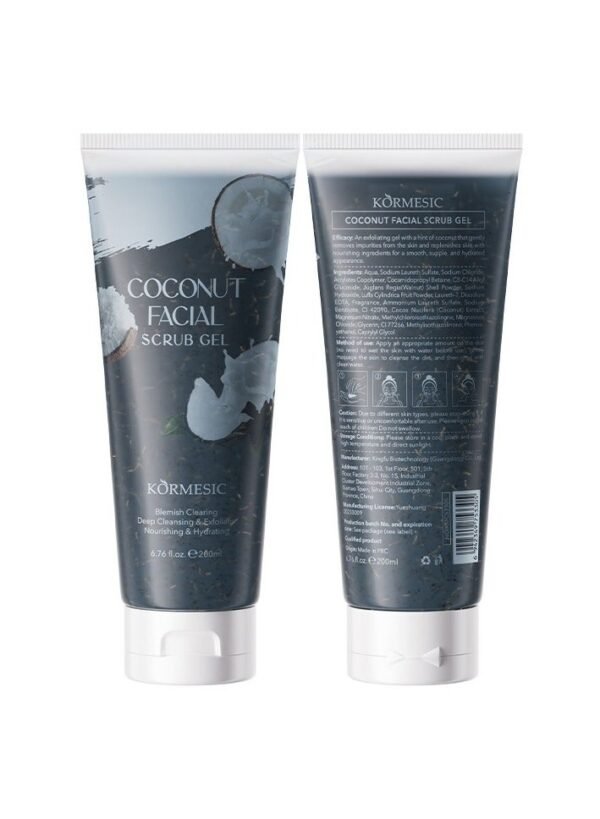 Kormesic Coconut Facial Scrub Gel 200ml - Exfoliate & Nourish Skin