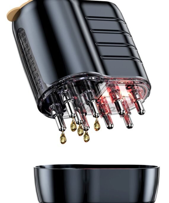 Generic 2 in 1 Electric Hair Oil Dispenser Scalp Massager Scalp Applicator Brush,Hair Oiling Applicator, Oil Applicator for Hair, Oil Dispenser for Hair Growth, Scalp Massager Applicator Brush for Hair Treatment Essential Oils Liquids, Automatic Massage Function, Fast Absorption, Suitable for Scalp Care and Massage at Home Or Outdoors black