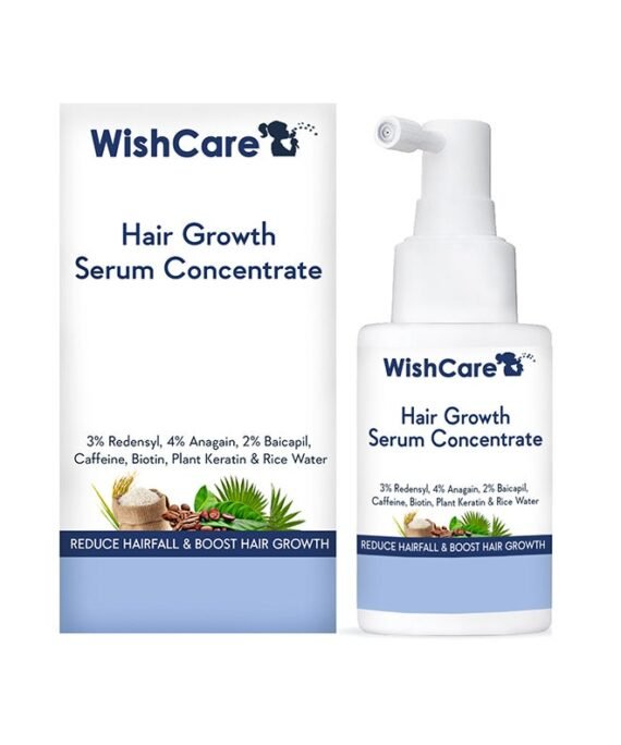 WishCare Hair Growth Serum Concentrate - 3% Redensyl, 4% Anagain, 2% Baicapil, Caffeine, Biotin, Plant Keratin & Rice Water - Hair Growth Serum and Hair growth oil  for Men & Women