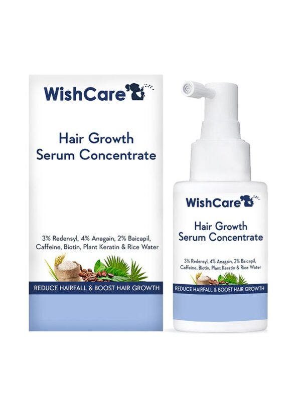 WishCare Hair Growth Serum Concentrate - 3% Redensyl, 4% Anagain, 2% Baicapil, Caffeine, Biotin, Plant Keratin & Rice Water - Hair Growth Serum and Hair growth oil  for Men & Women