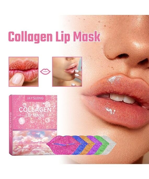 Jaysuing Collagen Lip Mask, Moisturizing Lip Mask, Lip Care Patch, Anti-Wrinkle Lip Mask, Remove Exfoliation Skin and Plump Lip Mask 6PCS