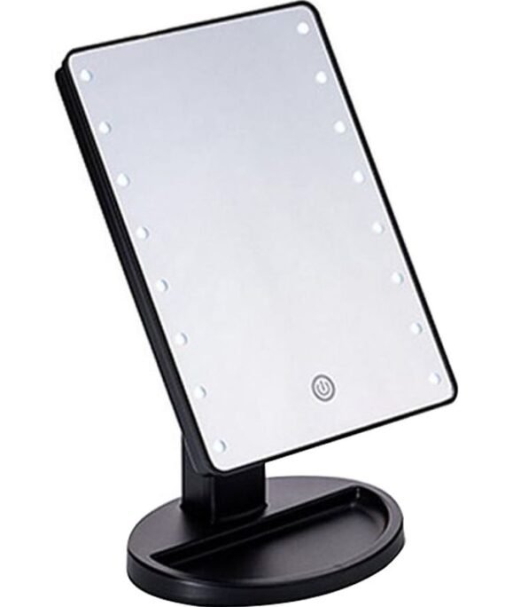 Generic Countertop LED Touch Screen Makeup Mirror Black