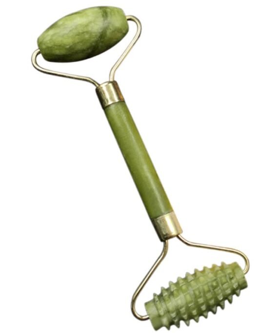 Generic Jade Face Roller Massager Green/Rose Gold 17.5 x 8.5centimeter