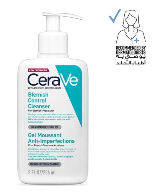 CeraVe Blemish Control Cleanser Face Wash For Acne & Blemish Prone Skin With 3 Essential Ceramides, Salicylic Acid, & Niacinamide 236ml