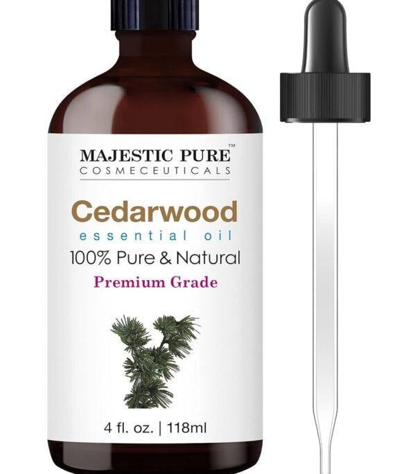 Majestic Pure Cedarwood Essential Oil - 118 ml | 100% Pure and Natural | Premium Grade Essential Oils for Aromatherapy, Diffusers, Skin, Massage and Humidifiers |