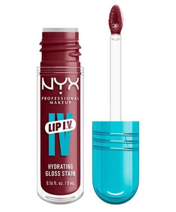 NYX PROFESSIONAL MAKEUP Lip Iv Hydrating Gloss Stain Lip Gloss + Serum Up To 12Hr Hydration High Pigment Wet Shine Finish Drippin' In Rose