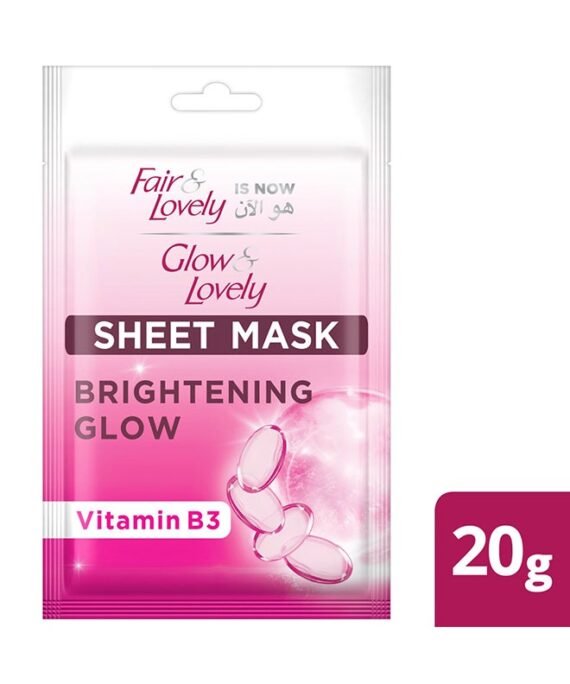 Glow & Lovely Vitamin Boost Sheet Mask For Radiant Skin Brightening Glow 20g