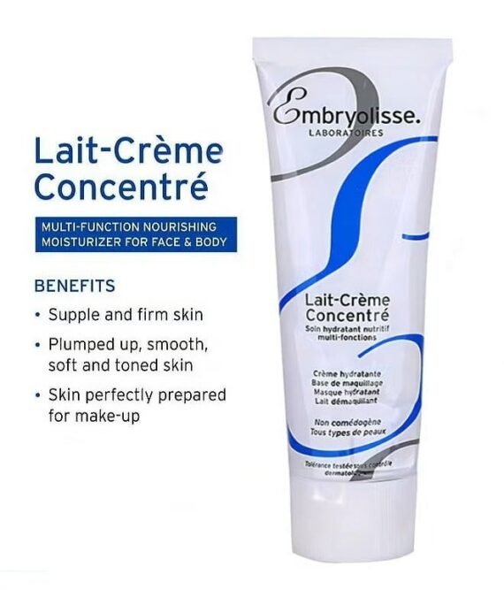 Embryolisse Lait-Creme Concentre Multi-Function Nourishing Moisturizer 75ml, Face Cream For All Skin Types, Natural Origin Rich In Essential Fatty Acids and Vitamins, Recommend To Be Used Before Makeup