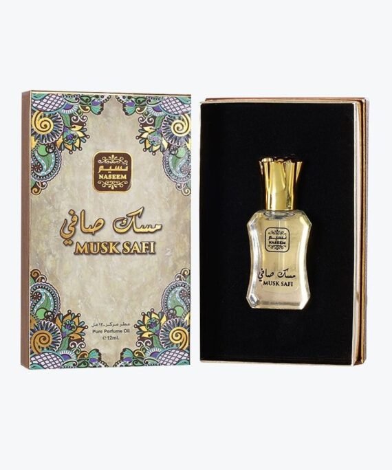 Naseem Musk Safi Perfume Oil 12ml - Premium Eau De Parfum for Men & Women - Long Lasting Fragrance with Subtle Woody, Amber, and Sandalwood Notes, Alcohol-Free Arabian Scent for All Occasions