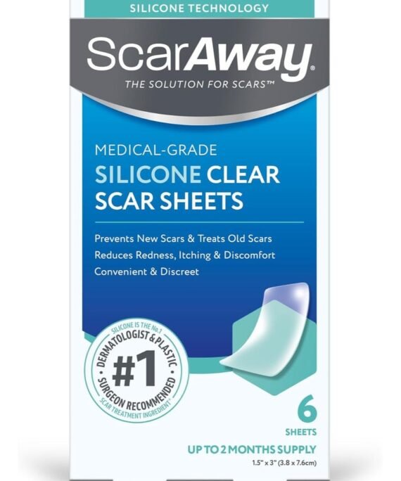 scaraway Clear Silicone Scar Sheets, White, 6 Count