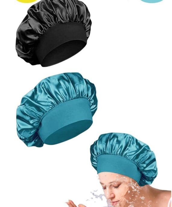 RTYY 2Pcs Oversize Silk Satin Hair Bonnet for Sleeping, Sleep Bonnet with Elastic Soft Band,Sleep Bonnet Sleep Cap for Hair Curly Hair Sleeping Natural Hair