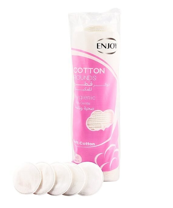 ENJOY "ENJOY Cotton Rounds – Soft & Gentle Cotton Pads for Skincare & Makeup Removal, 80pcs"
