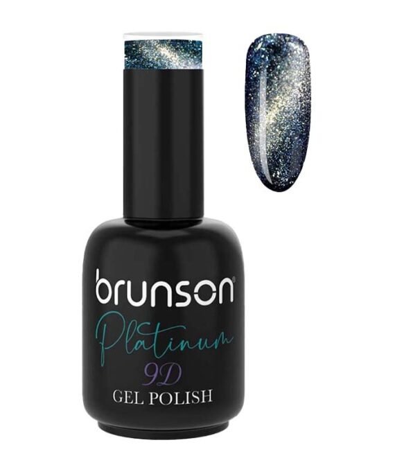 brunson Platinum Cat Eye Shiny Holographic 9D, Glitter Soak Off Gel Nail Polish BSM522