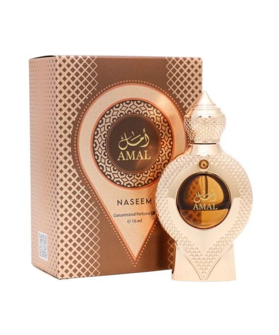 Naseem Amal Attar 16ml - Alcohol-Free, Long-Lasting Oriental Gourmand Fragrance with Saffron, Jasmine, Caramel & White Amber Notes- Long Lasting Attar For Men and Women