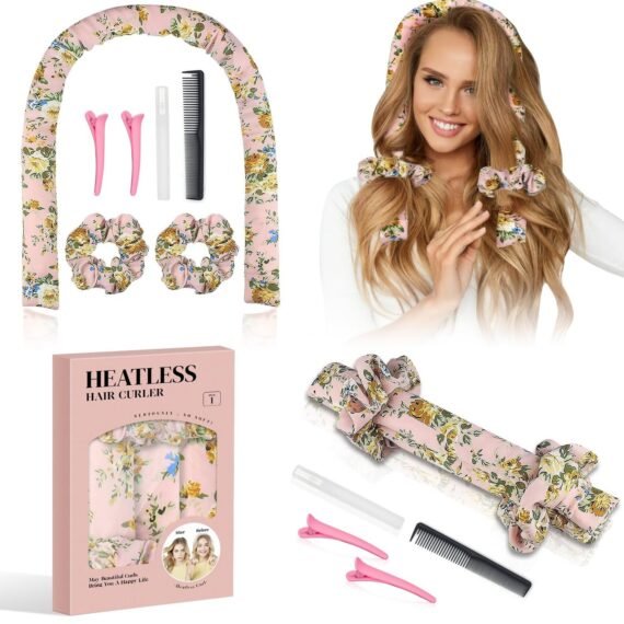 SYOSI Satin Heatless Hair Curler, Stylish Heatless Curling Rod for Long Hair, Heatless Hair Curler Set for Hair Styling, Heatless Hair Curler to Sleep in, Hair Curls Styling Tool for All Hair Types