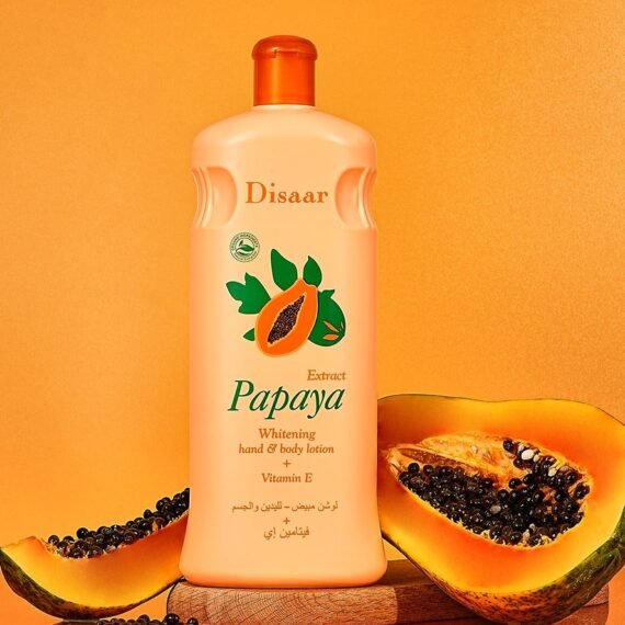 Disaar 600ML Organic Papaya Skin Whitening Body Lotion Vitamin E Enriched Moisturizer Removes Melanin and Keeps Skin Fair Smooth
