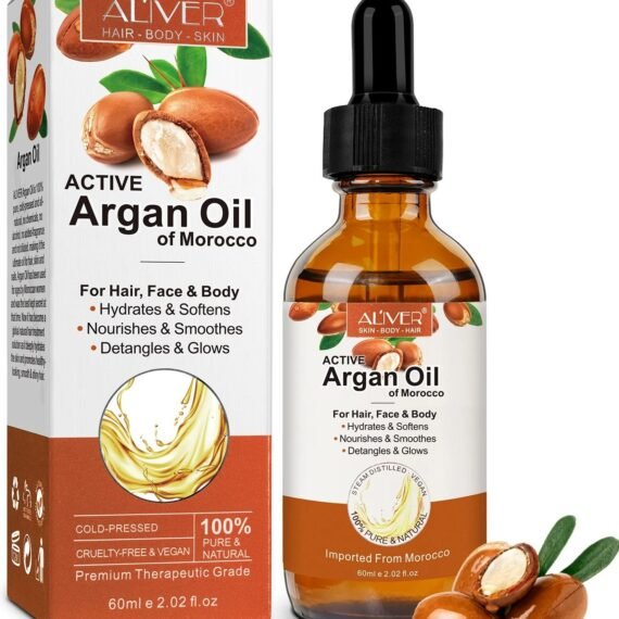 Active Argan Oil of Morocco for Hair Growth 100% Pure Cold Pressed Organic Carrier Oil for Skin Care Nails & Cuticles Nourish the Scalp Dry Skin Relief Improve Blood Circulation 60ml