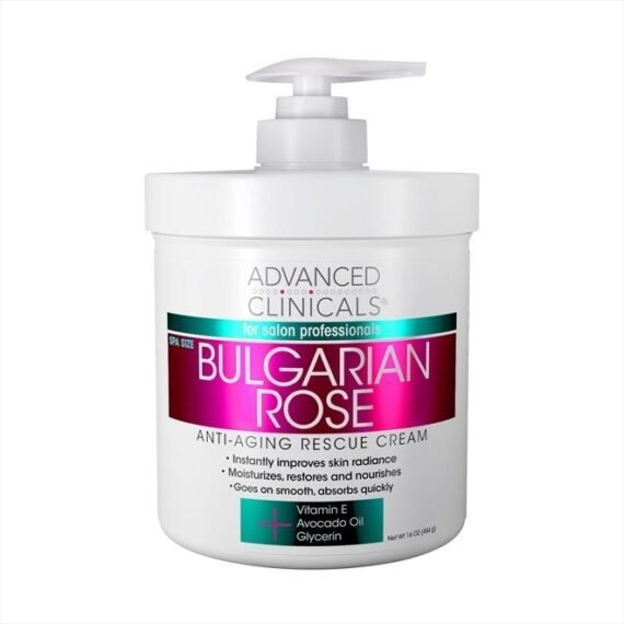 Bulgarian Rose Anti Aging Rescue Cream Face & Body Moisturizing Skin Care Lotion, Brightening Skincare Moisturizer For Dry Skin, Age Spots, & Improving Skin Radiance, Large 16 Oz