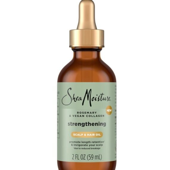 SheaMoisture Strengthening Scalp & Hair Oil Rosemary & Vegan Collagen to Promote Length Retention & Invigorate the Scalp, with ScalpBoost Technology, 2 oz