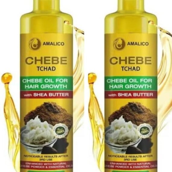Hair Growth Oil with Chebe Powder and Shea Butter Ready to Use Sweet Enhanced Natural Ostrich and Olive Oil for Deep Scalp Nourishment 250 ml 2 pcs