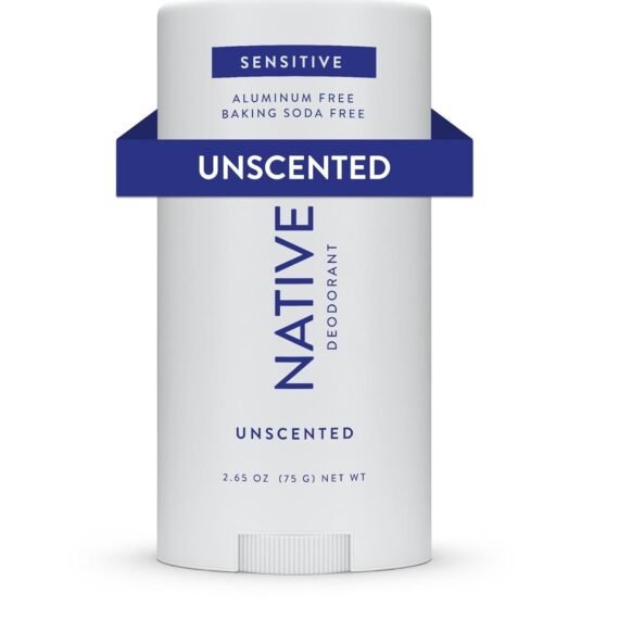 Native Sensitive Deodorant Contains Naturally Derived Ingredients, 72 Hour Odor Control | Deodorant for Women & Men, Aluminum Free with Baking Soda, Coconut Oil and Shea Butter | Unscented