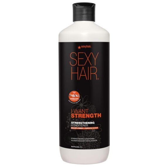 SexyHair I WANT STRENGTH Conditioner, 33.8oz | 73% Less Breakage | Safe for Color-Treated Hair | All Hair Types