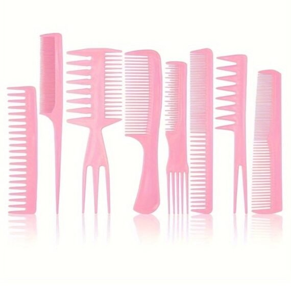 8Pcs Professional Salon Hairdressing Styling Tool Set Hair Cutting Comb Sets Kit Hair Massage for All Hair Types and Need Multifunctional Pro Barbers Beautician Brush Combs