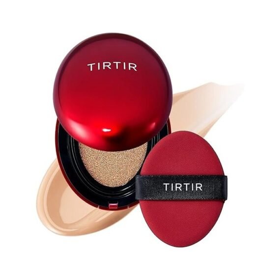 TIRTIR Mask Fit Red Cushion Foundation | Japan's No.1 Choice for Glass skin, Long-Lasting, Lightweight, Buildable Coverage, Semi-Matte (24N Latte, 0.63 Fl Oz