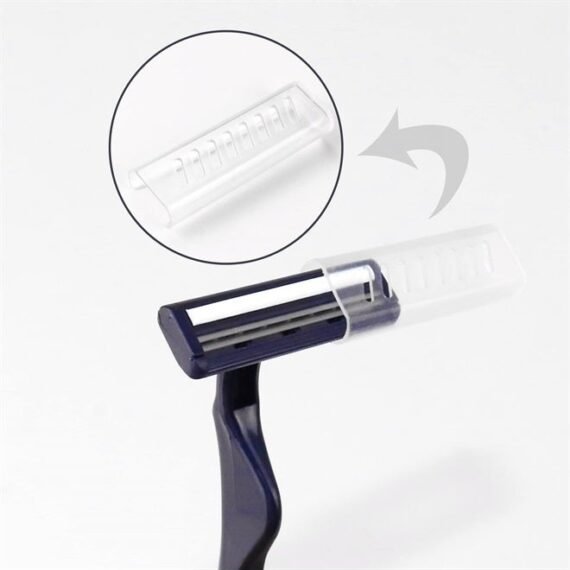 Disposable Razors in Bulk, Bulk Razors with Knife Cap, Individually Packaged Disposable Razors Bulk with Shaving Cream for Hotels, Shelters, Homeless, Nursing Homes, Charities, Black (100 pieces)