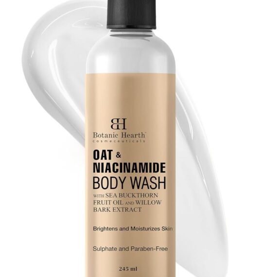 Botanic Hearth Oat & Niacinamide Body Wash | Moisturizing & Skin Whitening Body Wash Shower Gel | Sulfate & Paraben Free | for Women & Men | 245ml
