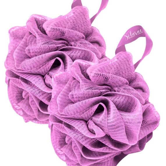 2Pcs Exfoliating Shower Soft Touch Shower Premium Bath Loofah Set (Lilac)