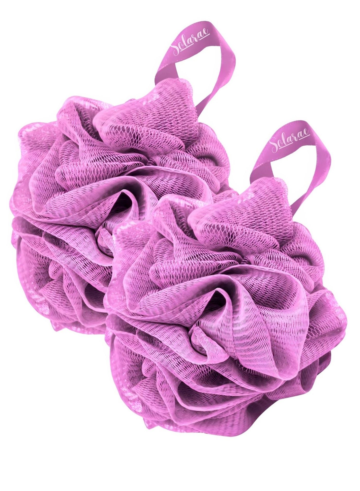 2Pcs Exfoliating Shower Soft Touch Shower Premium Bath Loofah Set (Lilac)