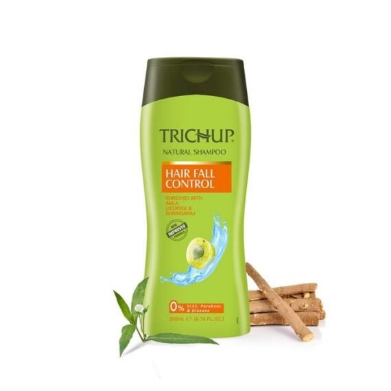 Trichup Hair Fall Control Herbal Shampoo - Enriched Amla, Licorice & Bhringaraj - Help to Reduce Hair Fall & Thinning Hair (200ml)