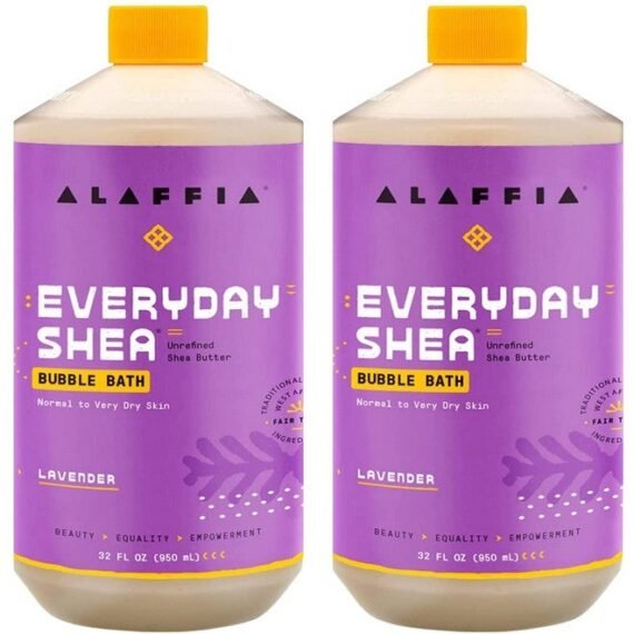 Everyday Shea Bubble Bath Cleanse Soothe & Moisturize Skin Made With Fair Trade Shea Butter Cruelty Free No Parabens Vegan Lavender 2 Pack32 Fl Oz Ea