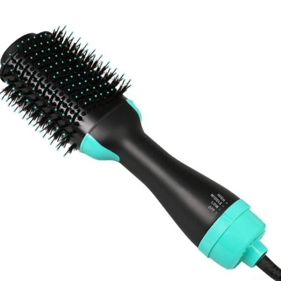 3-in-1 One-Step Hot Air Hair Brush – Electric Straightener, Curler, and Dryer Comb (Green) | Multi-Function Styling Tool for Smooth, Voluminous Hair | Fast Drying & Easy Styling