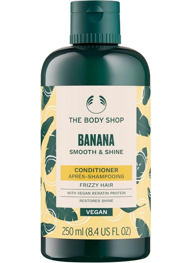 Banana Smooth & Shine Conditioner – Smooth, Frizz-Control Hair Care for Dry, Frizz-Prone Hair | Infused with Vegan Keratin Protein for Repair & Shine | Fruity Banana Scent, 250 ml