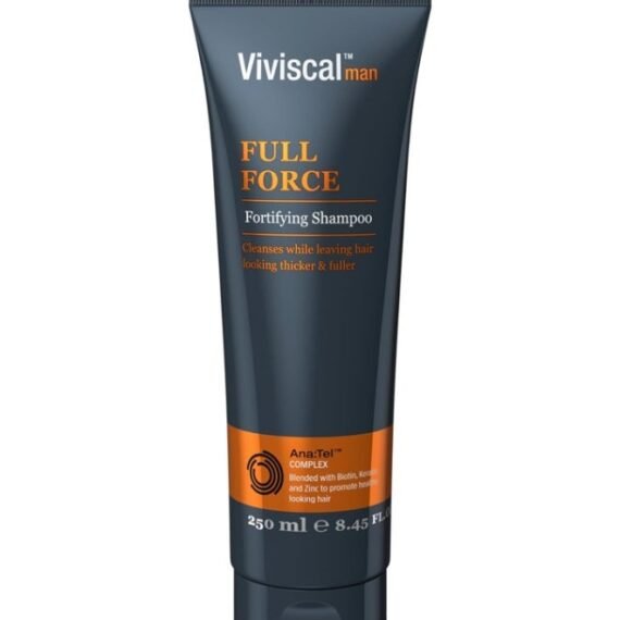 Viviscal Man Full Force Fortifying Shampoo with Ana:Tel Complex Blended with Biotin, Keratin, and Zinc to Promote Healthy, Thicker & Fuller Looking Hair 250 ml