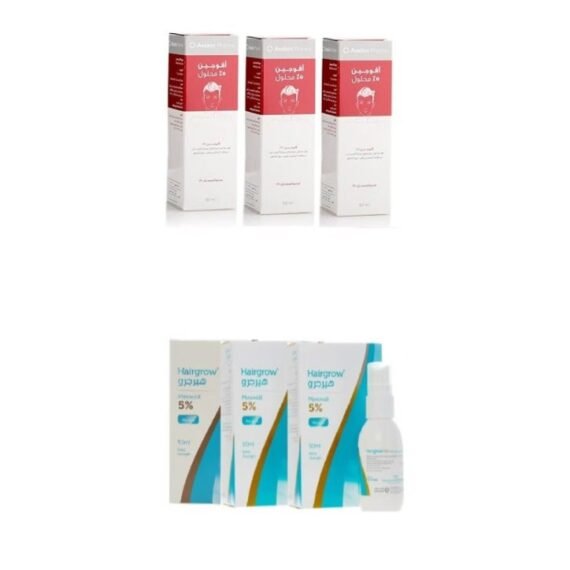 Hair Grow 5 Minoxidil 3 Pack With Avogain 5% Minoxidil Solution 3 Month Supply 50ml 3 Pack