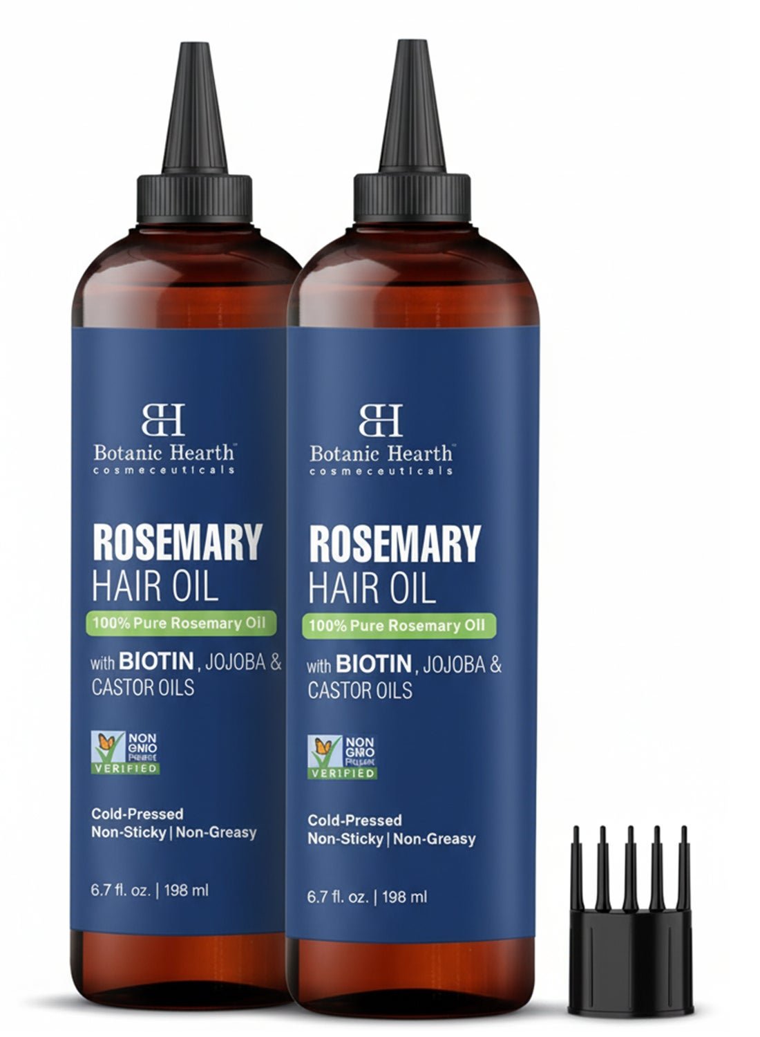 Pack of 2 - 100% Pure Rosemary Oil 198 ml For Hair Growth Infused With Biotin Hair Strenghtening Treatment Nourishing & Volumizing With Jojoba Oil & Castor Oil